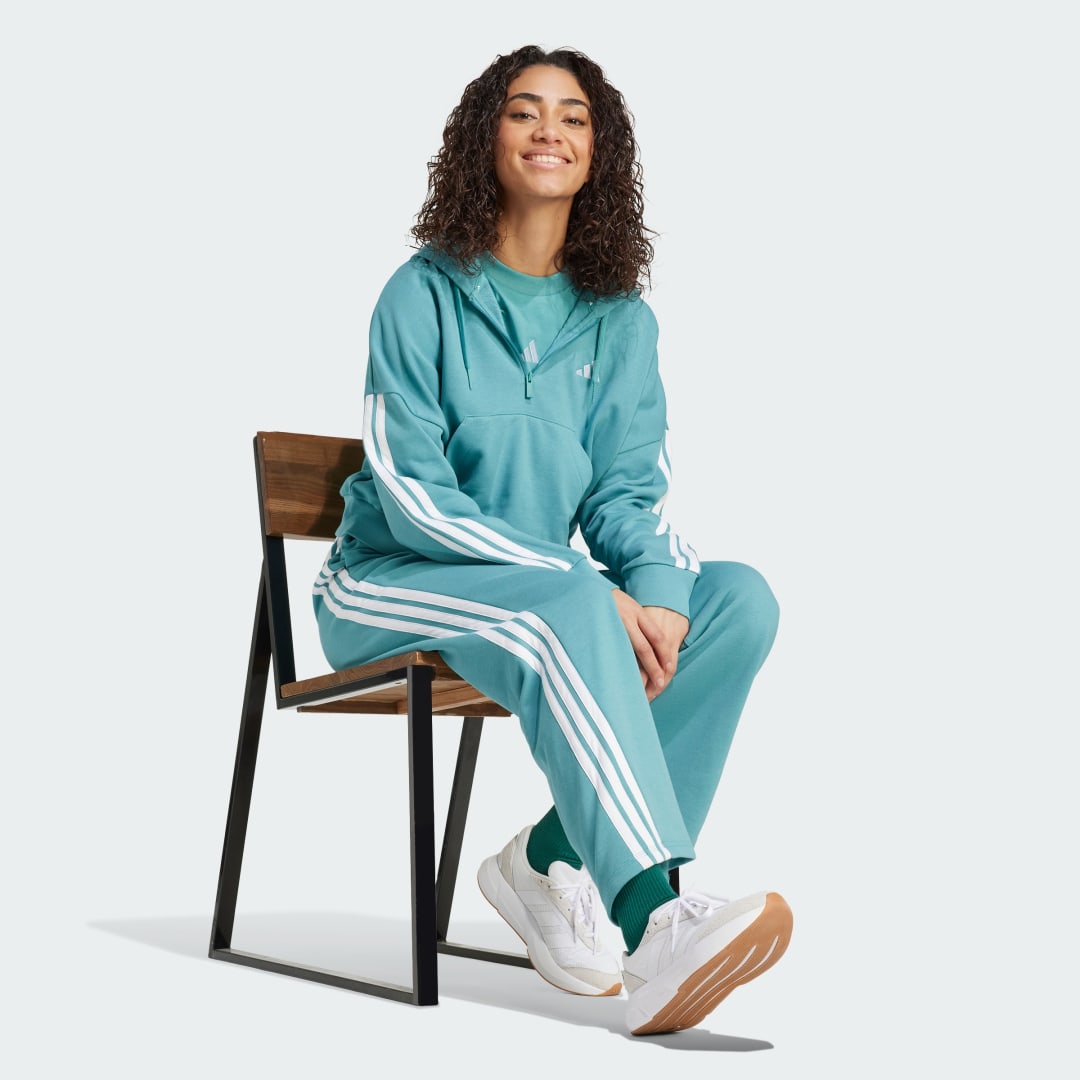 Adidas Essentials 3-Stripes French Terry Hoodie met Korte Rits