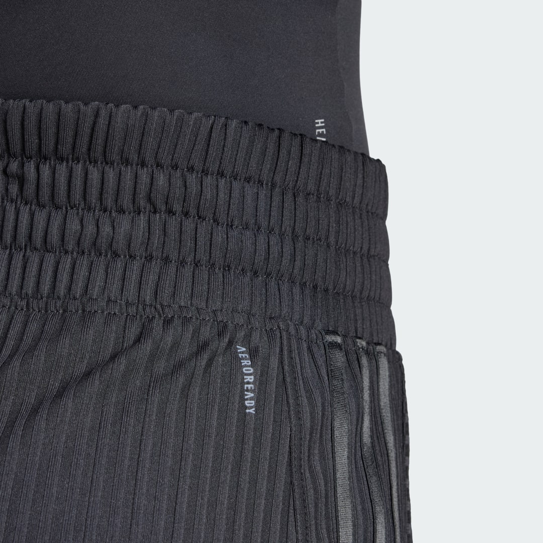 Adidas Pacer All Gym Seasonal Rib High-Rise Tonal 3-Stripes Short