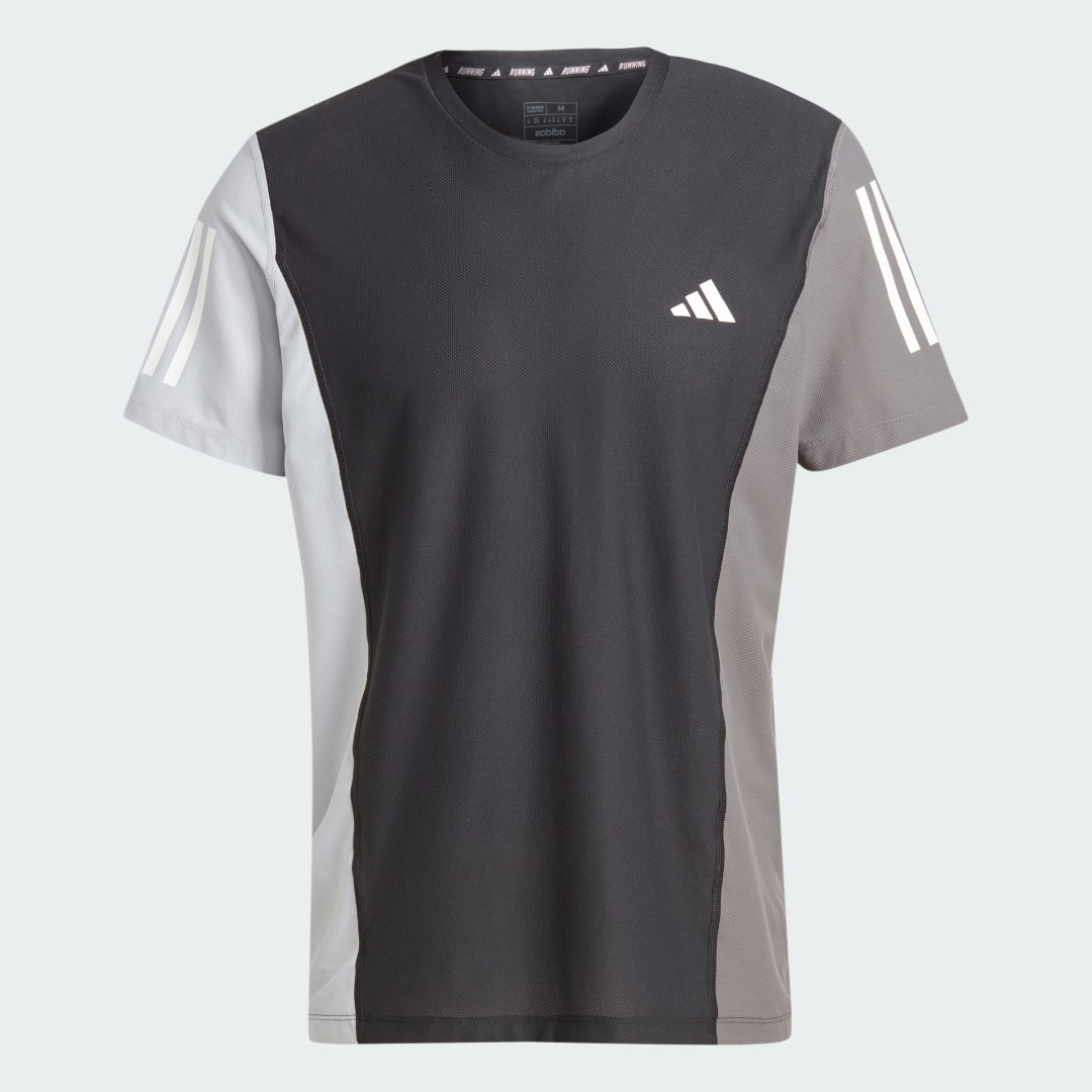 

adidas Playera Own The Run Colorblock Hombre, Negro/halo plata/gris five