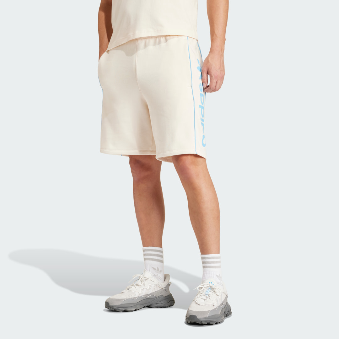 Adidas Originals Heren Wit en Blauw French Terry Shorts White Heren
