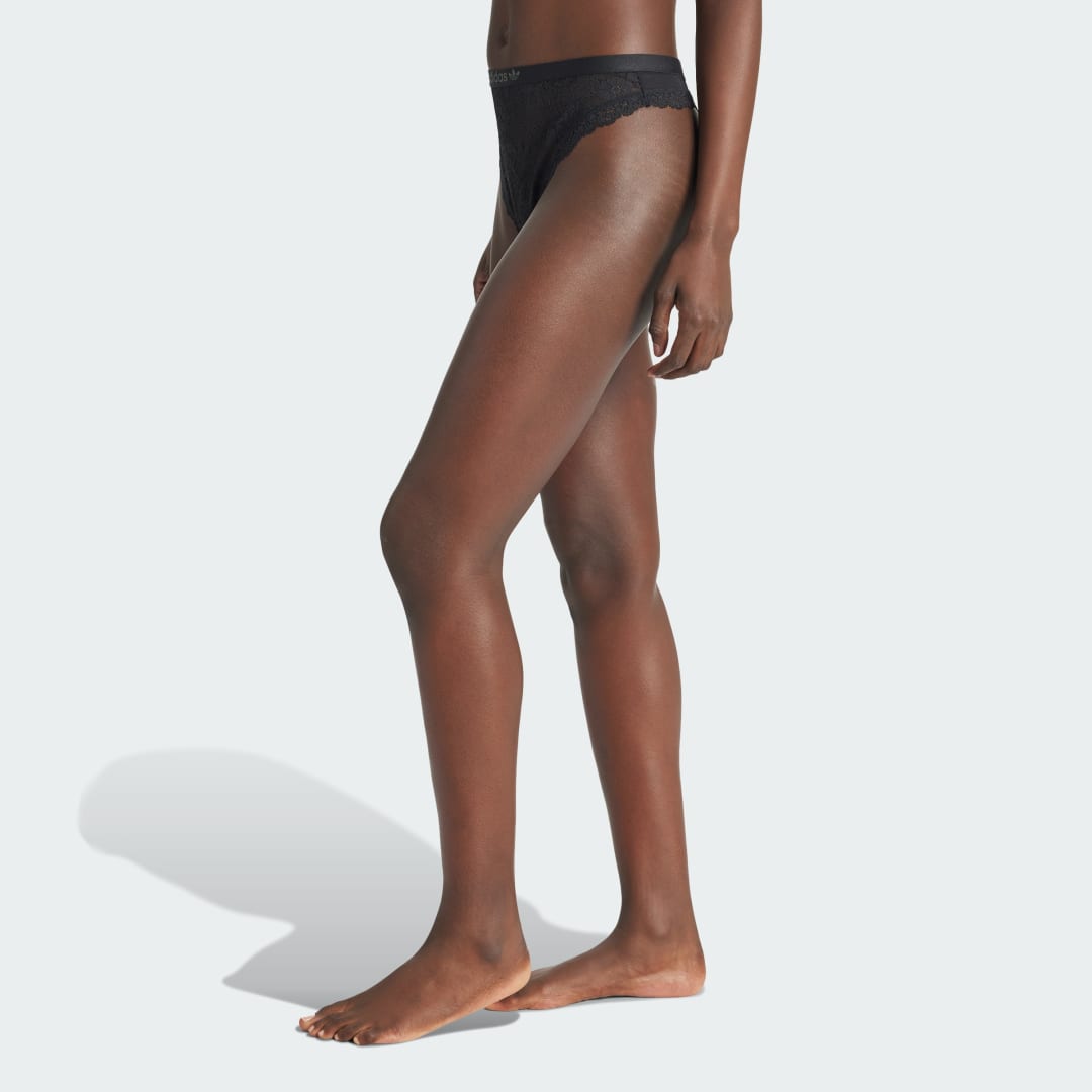 Image of adidas Adi Lace Thong Underwear Black S - Women Lifestyle Underwear