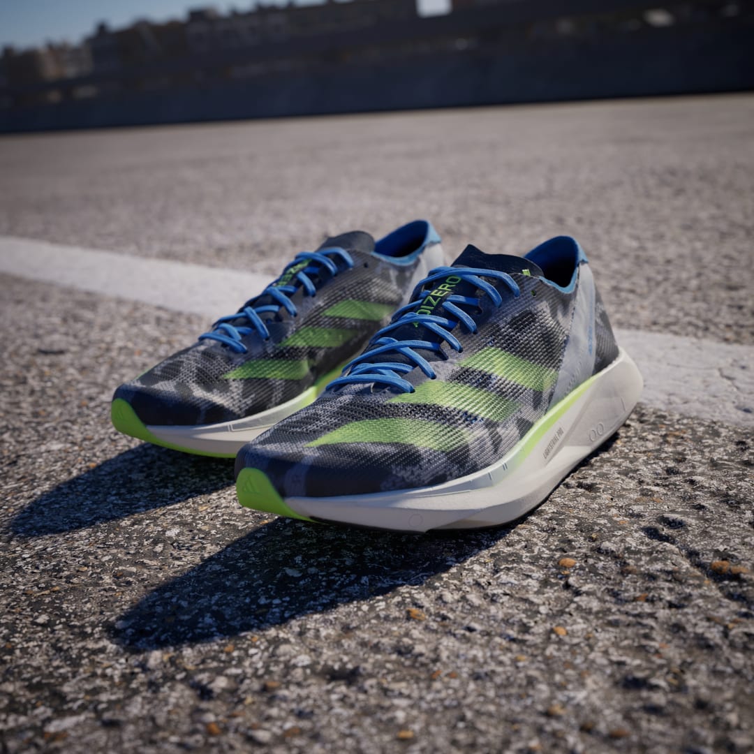 

adidas Tenis Adizero Takumi Sen 10 Unisex, Crystal blanco/lucid lemon/azul burst