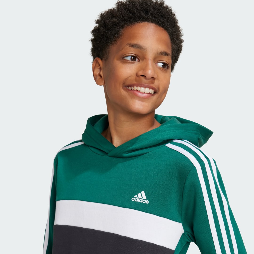Adidas Tiberio 3-Stripes Colorblock Fleece Hoodie Kids