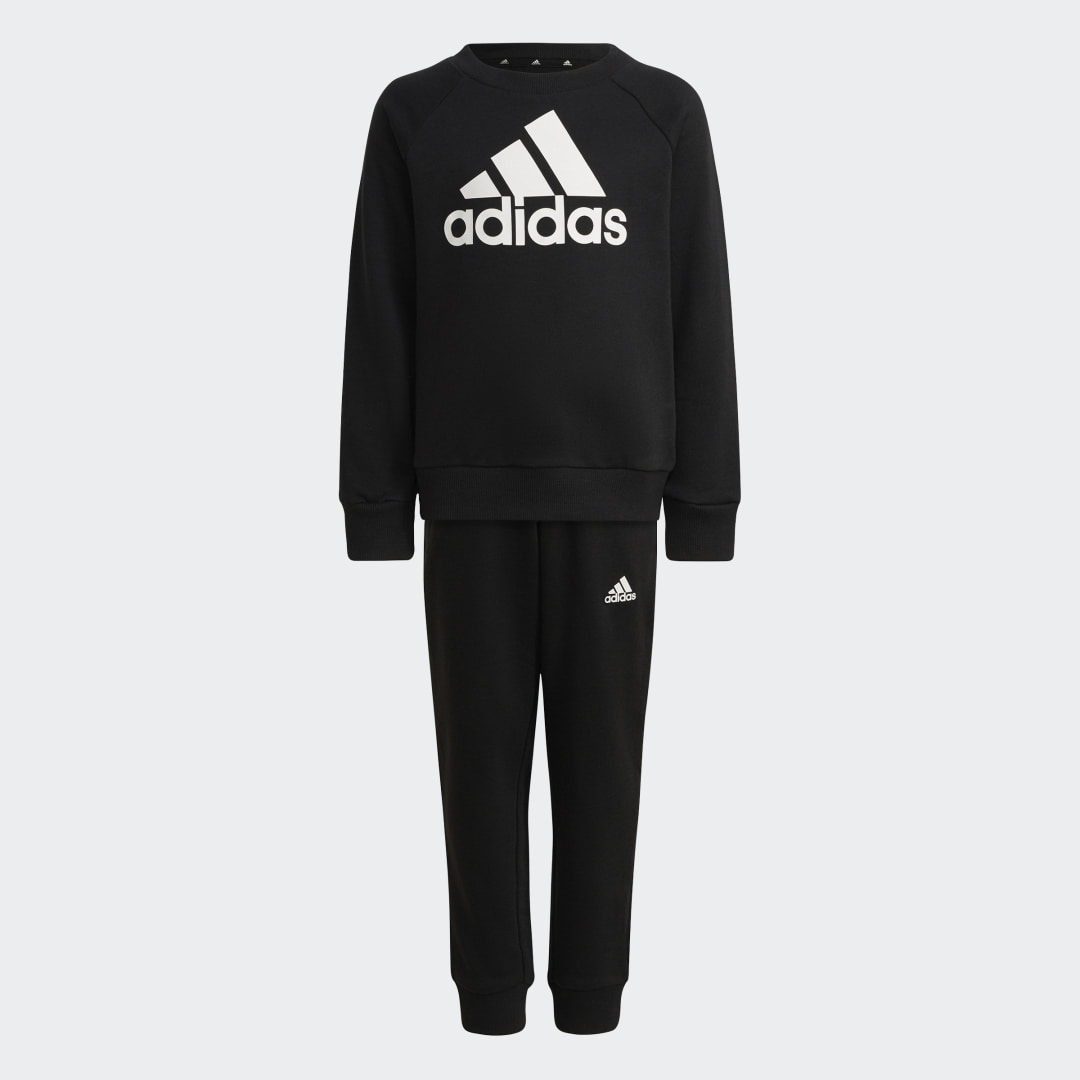 

adidas Conjunto Deportivo Essentials Logo Felpa Francesa Niño, Negro/blanco