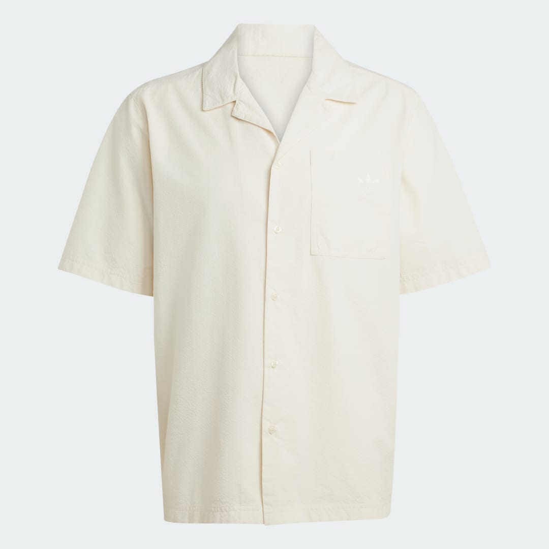Adidas Essentials Seersucker Overhemd met Korte Mouwen