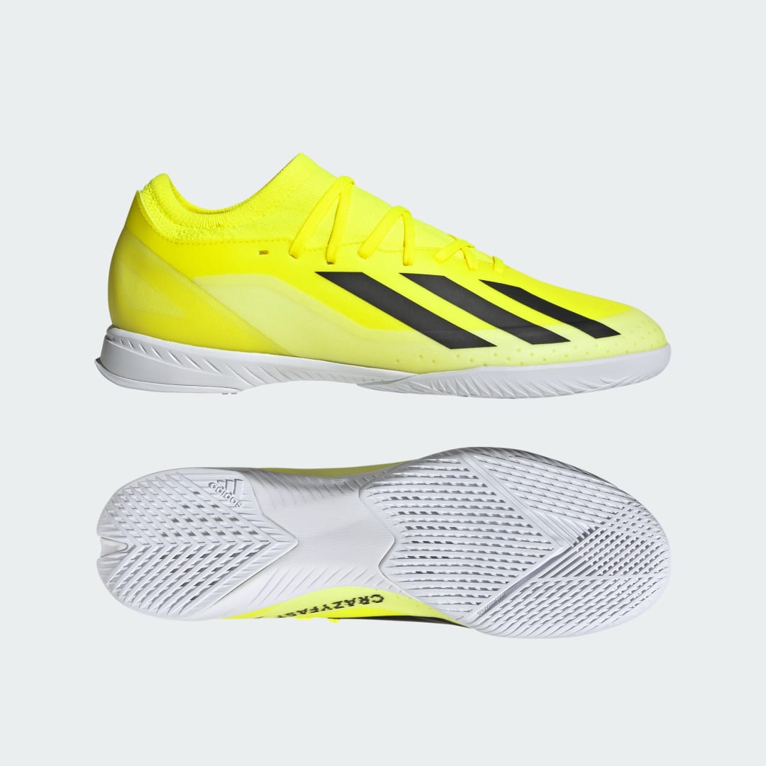 Image of adidas X Crazyfast League Indoor Shoes Team Solar Yellow 2 6.5 - Unisex Soccer Athletic & Sneakers