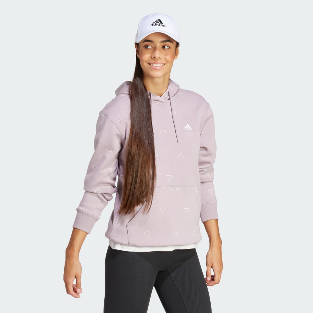 Adidas Essentials Monogram Regular Fleece Graphic Hoodie
