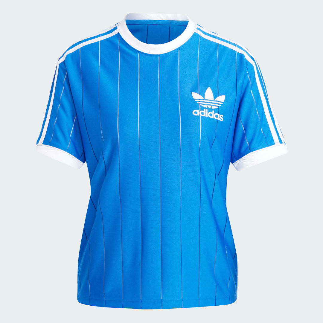 

adidas Camiseta Adicolor 3 Rayas Pinstripe Mujer, Azul