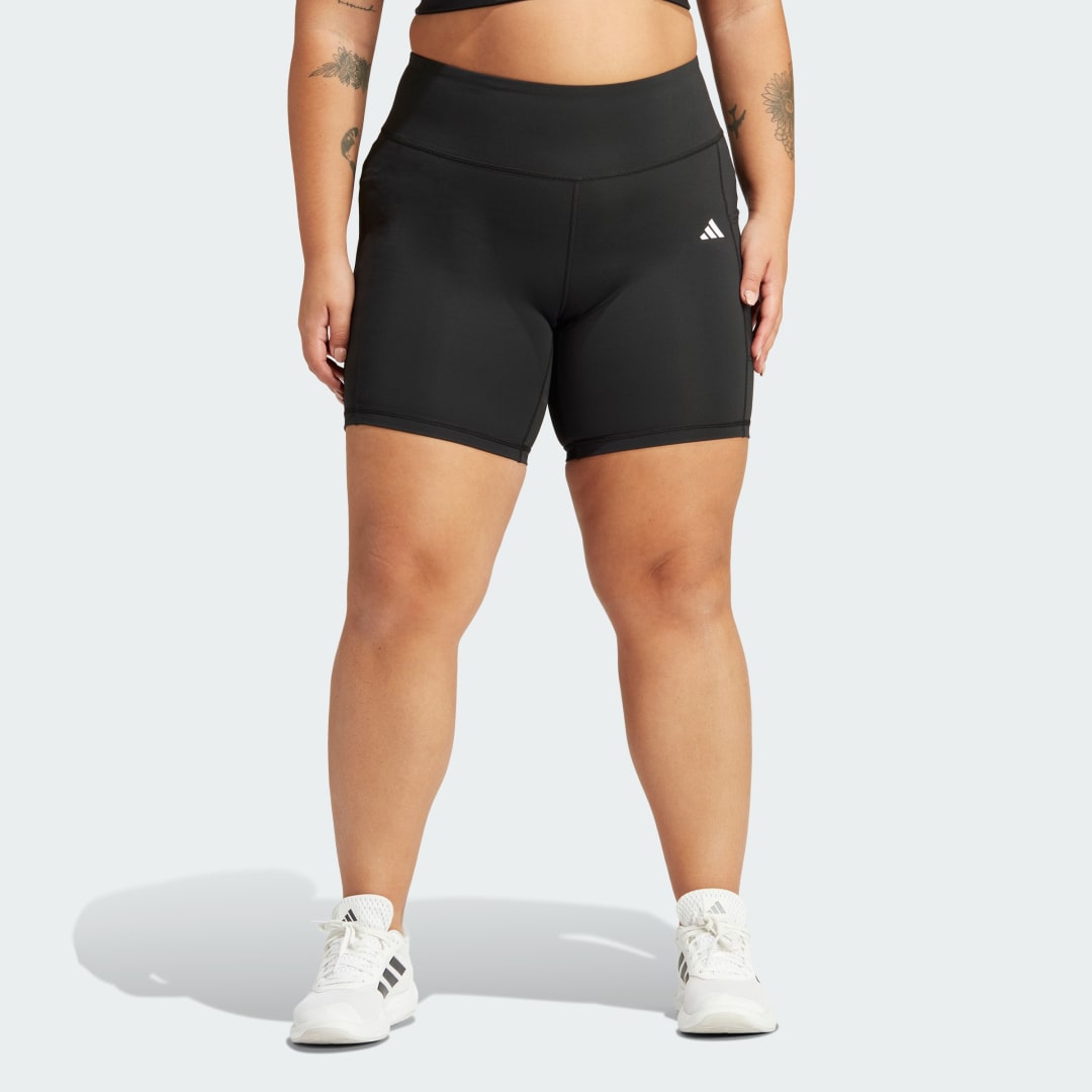 Image of adidas Optime 7-Inch Leggings (Plus Size) Black 1X - Women Training Shorts,Tights