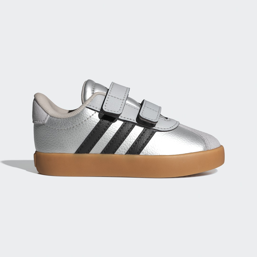 Adidas Vl Court 3.0 Skateboard Kids Silver Metallic / Core Black / Light Solid Grey