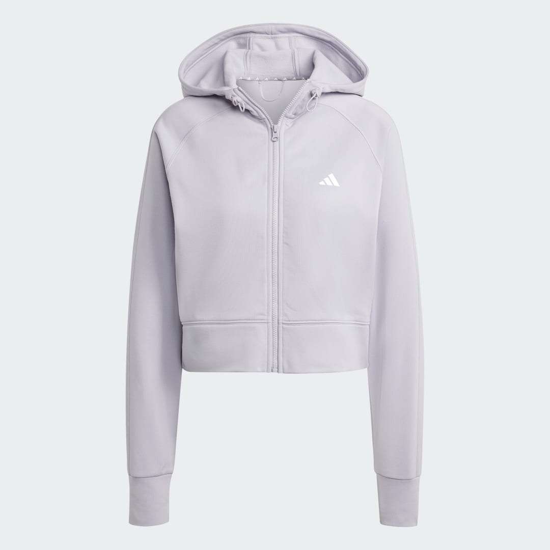 Adidas AEROREADY Game and Go Fleece Ritsjack met Capuchon