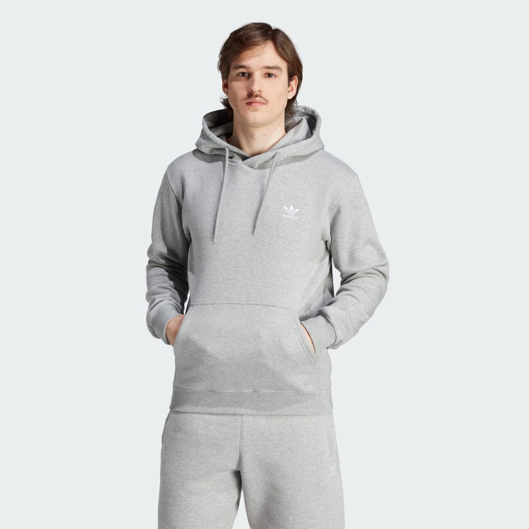 Image of adidas Trefoil Essentials Hoodie Grey XSTP - Men Lifestyle Sweatshirts & Hoodies