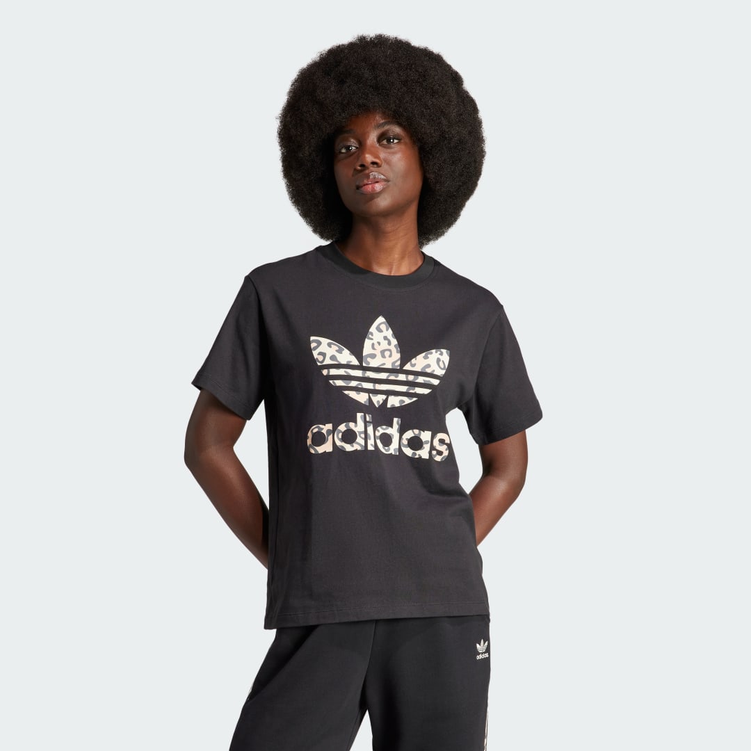 Adidas Originals Leopard Infil T-Shirt Black- Dames Black