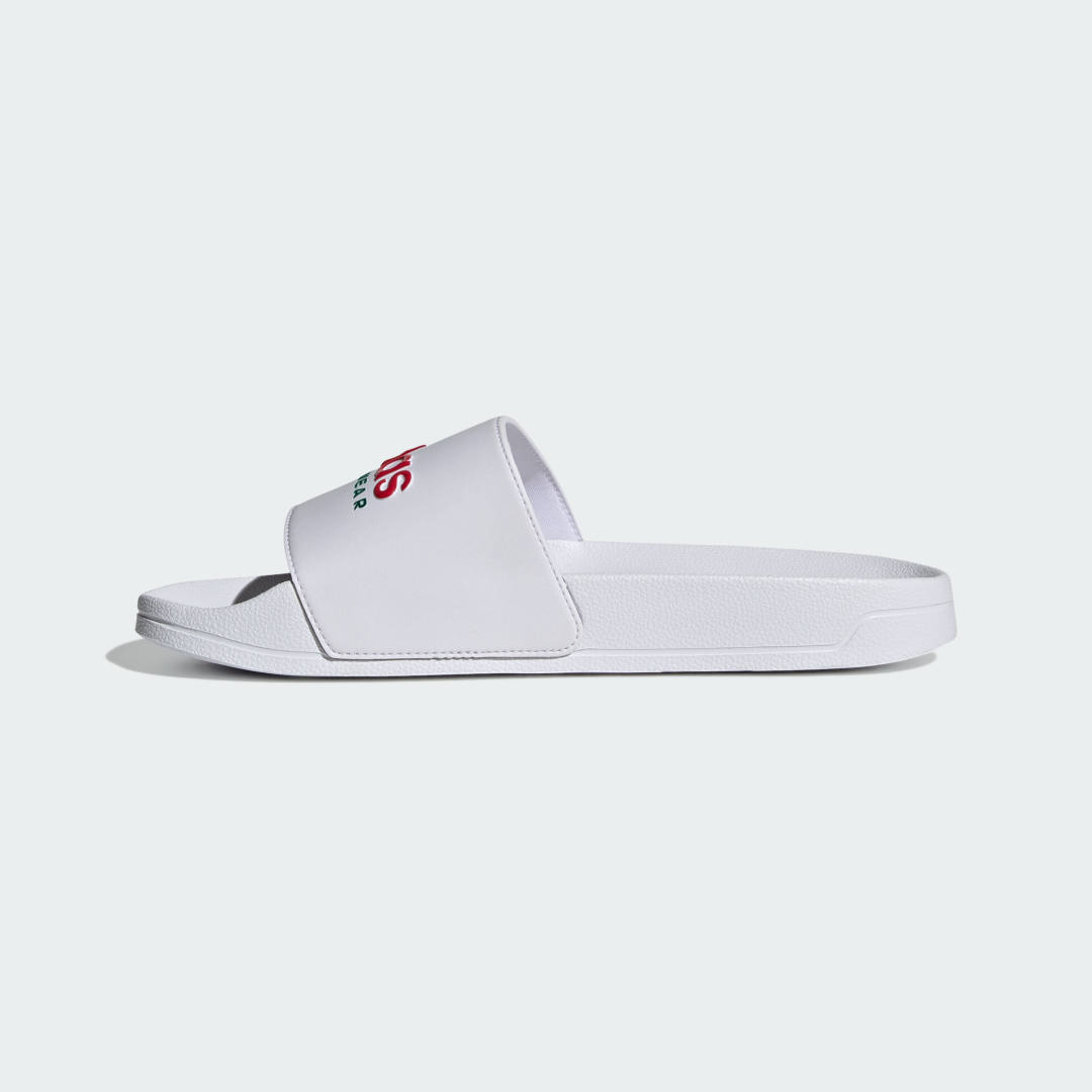 

adidas Sandalias Adilette Shower Unisex, Blanco/better scarlet/collegiate verde