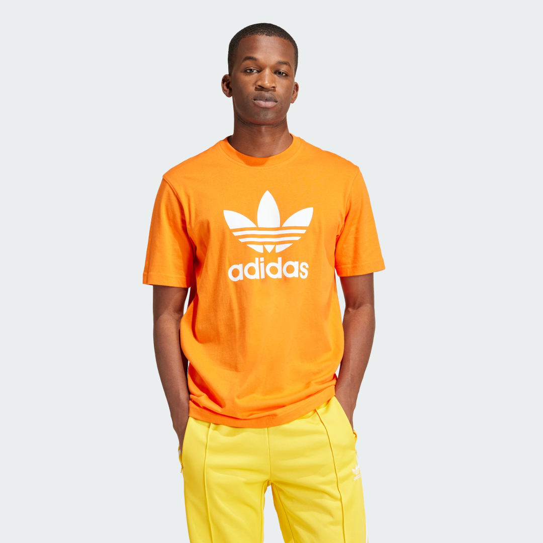 Adidas Originals Oranje en wit Adicolor Trefoil T-shirt Orange Heren