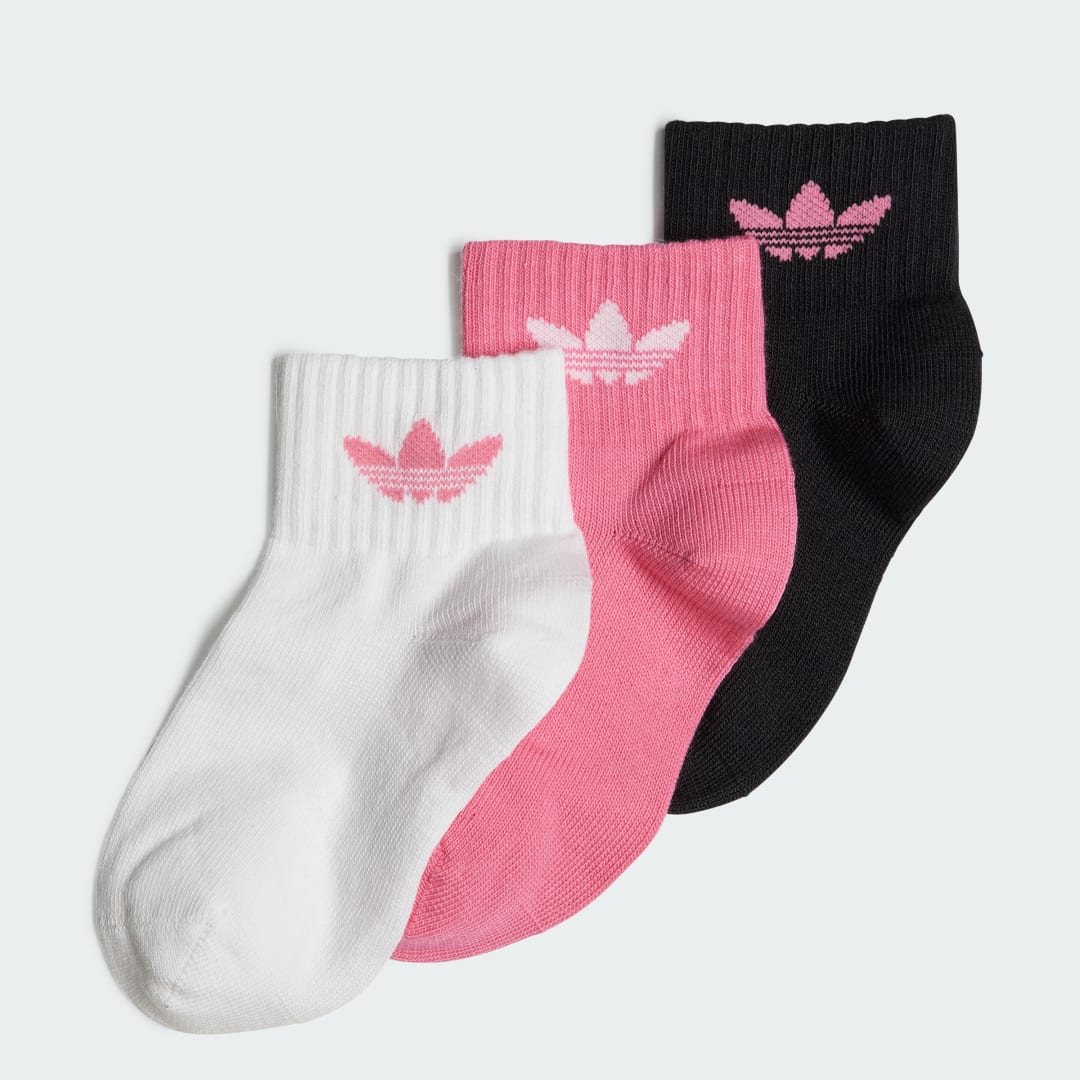 Adidas Originals enkelsokken set van 3 wit roze zwart Katoen 34-36