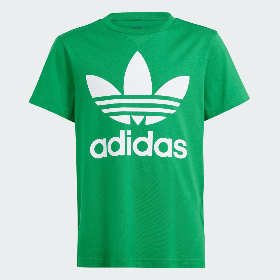 Adidas Originals T-shirt groen wit Katoen Ronde hals Logo 128
