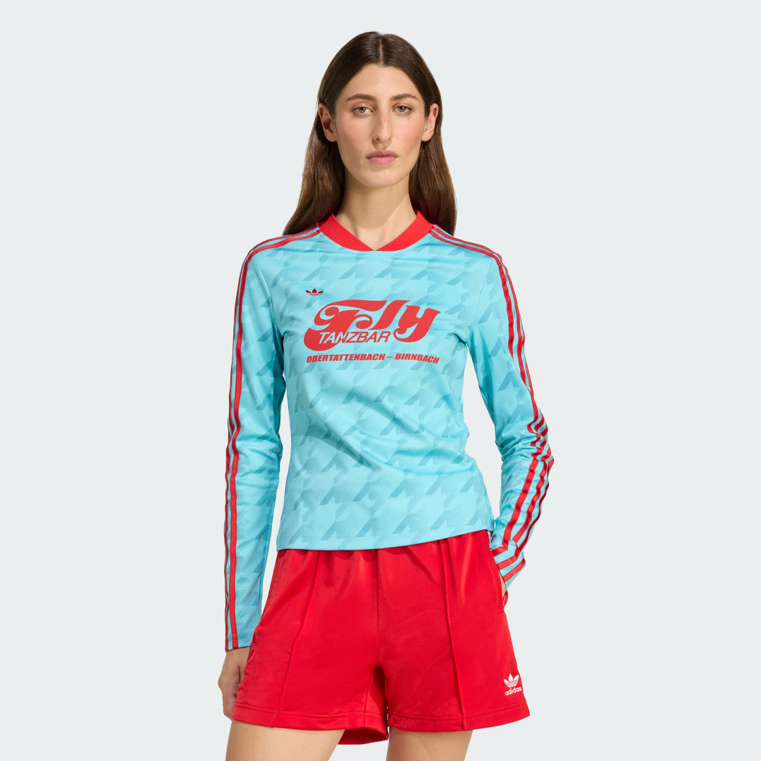 Adidas Graphic Football Allover Print Bodycon Longsleeve
