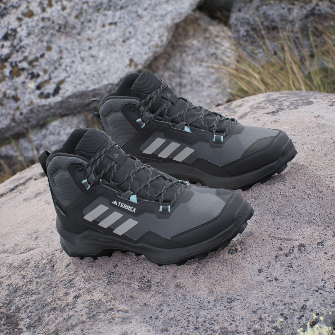 

adidas Tenis de Senderismo Terrex AX4 Mid Gore-tex Unisex, Negro/gris three/verde ton