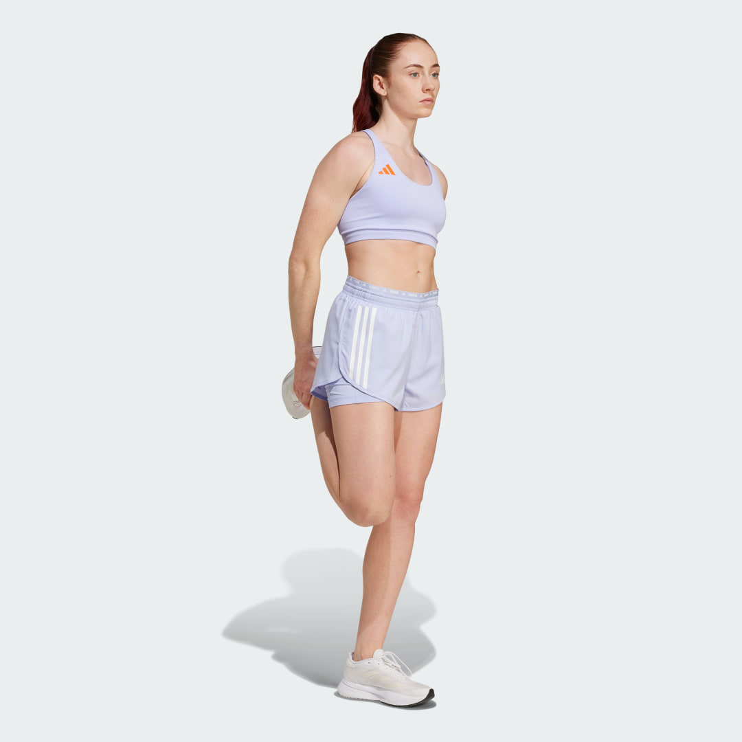 Short 2 en 1 femme adidas Own the Run 3 Stripes - vue 3
