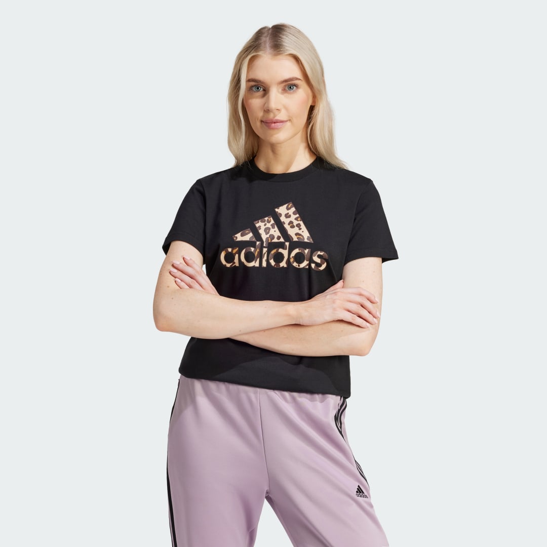 

adidas Camiseta Animal Graphic Print Mujer, Negro
