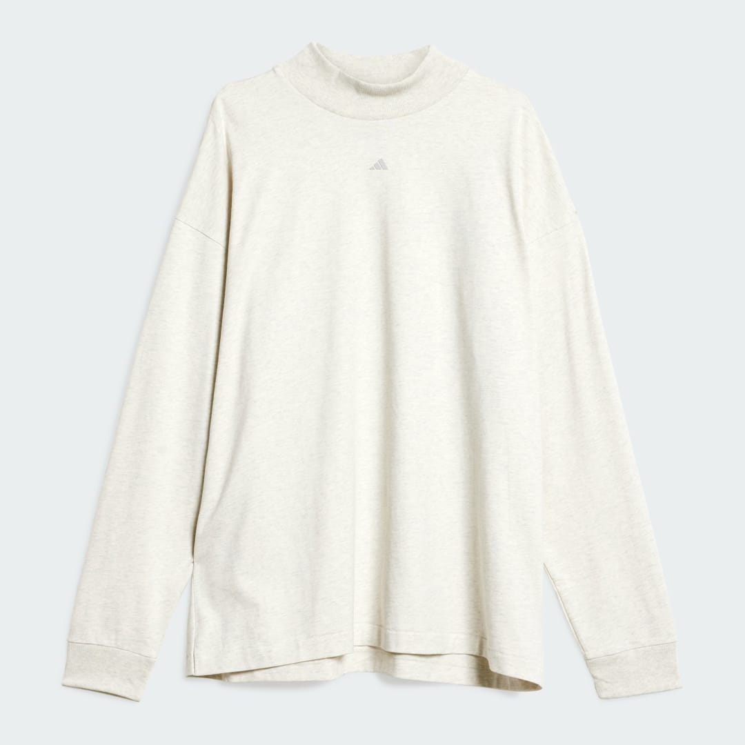 

adidas Playera Basketball Manga Larga (Unisex) Unisex, Crema blanco mel.
