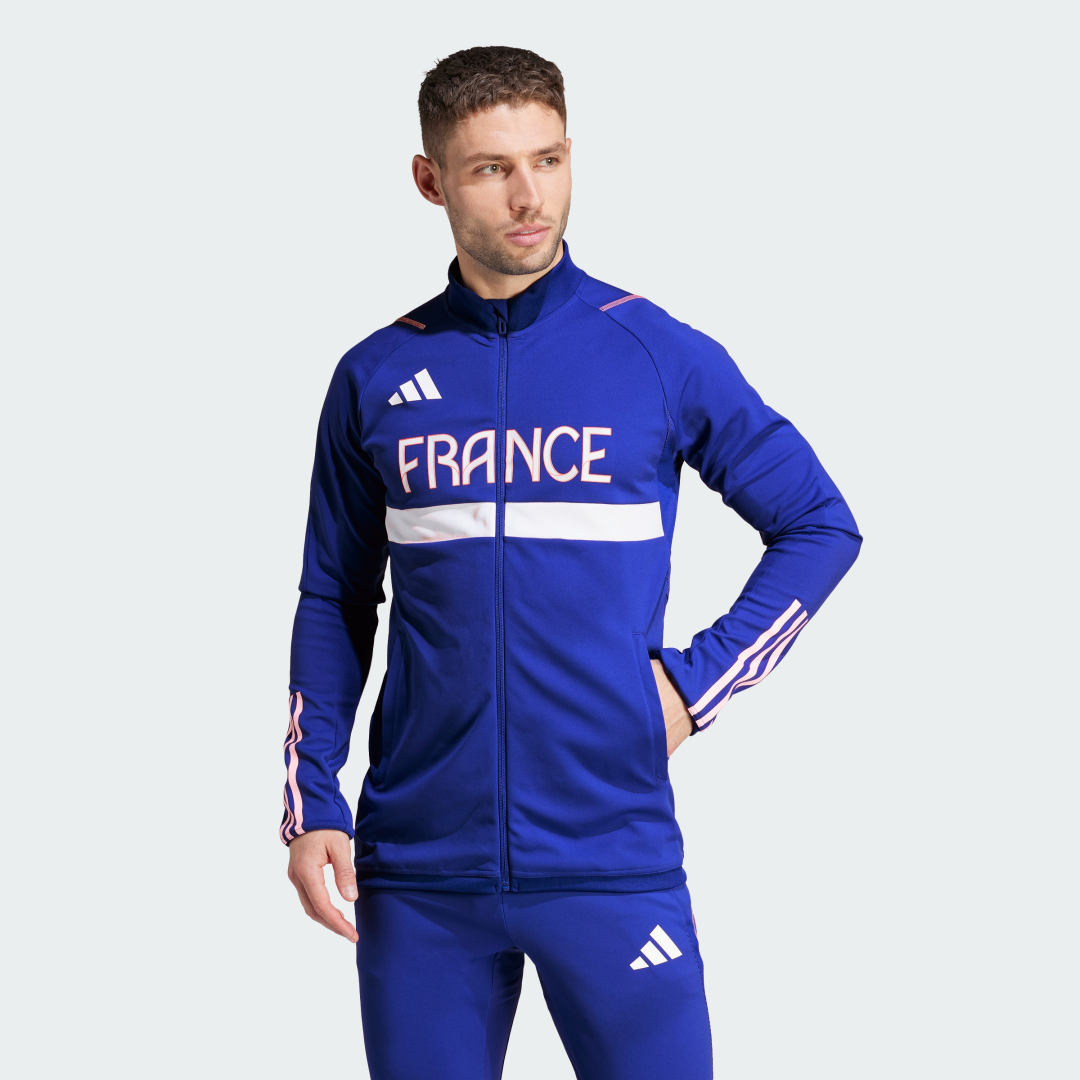 Adidas Team France Track Top Semi Lucid Blue- Heren Semi Lucid Blue