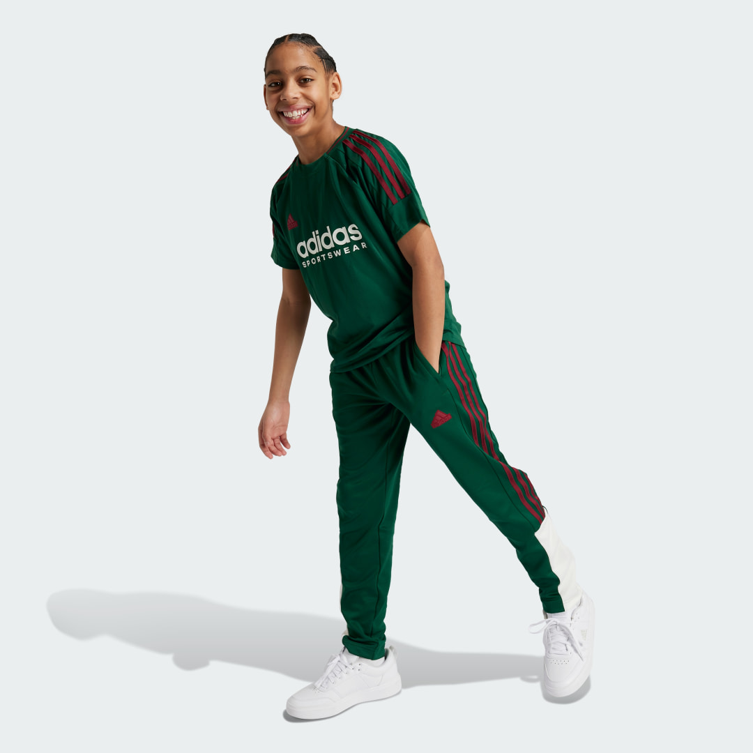 

adidas Playera Tiro Nations Pack Kids Niño, Dark verde/collegiate burgundy/blanco