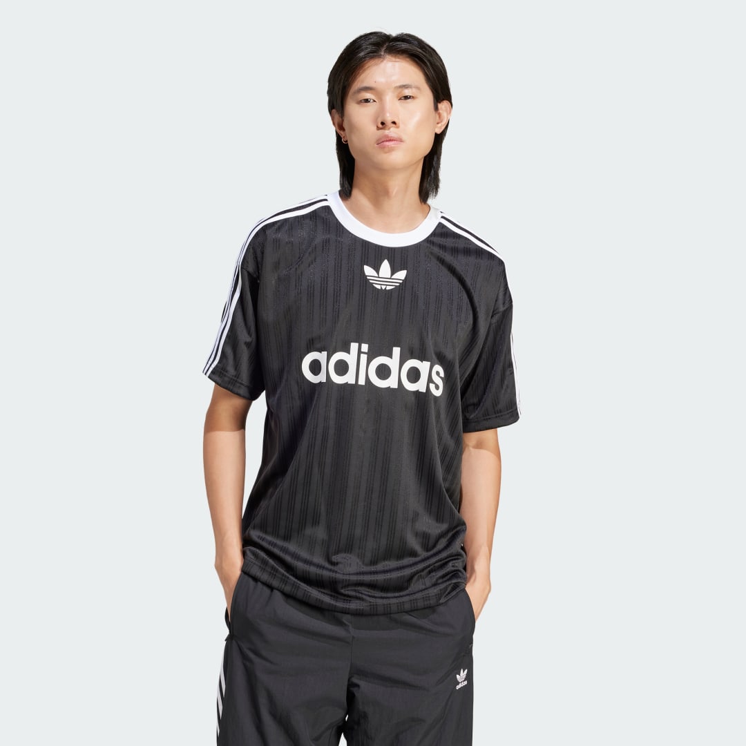 Adidas Originals Adicolor 3-stripes Jersey Sportshirts Heren black white maat: XL beschikbare maaten:S M L XL