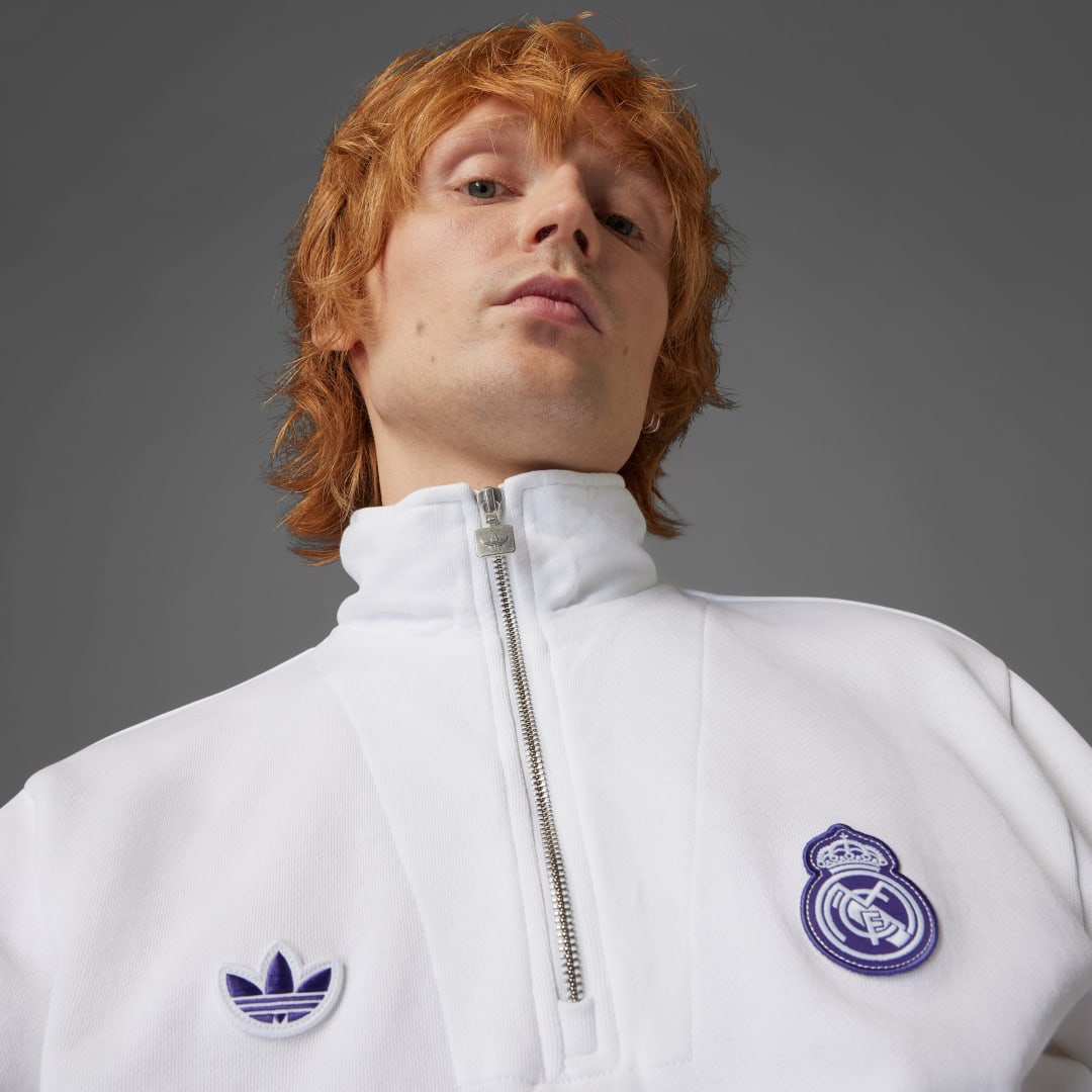 Adidas Real Madrid Terrace Icons Trui met Halflange Rits