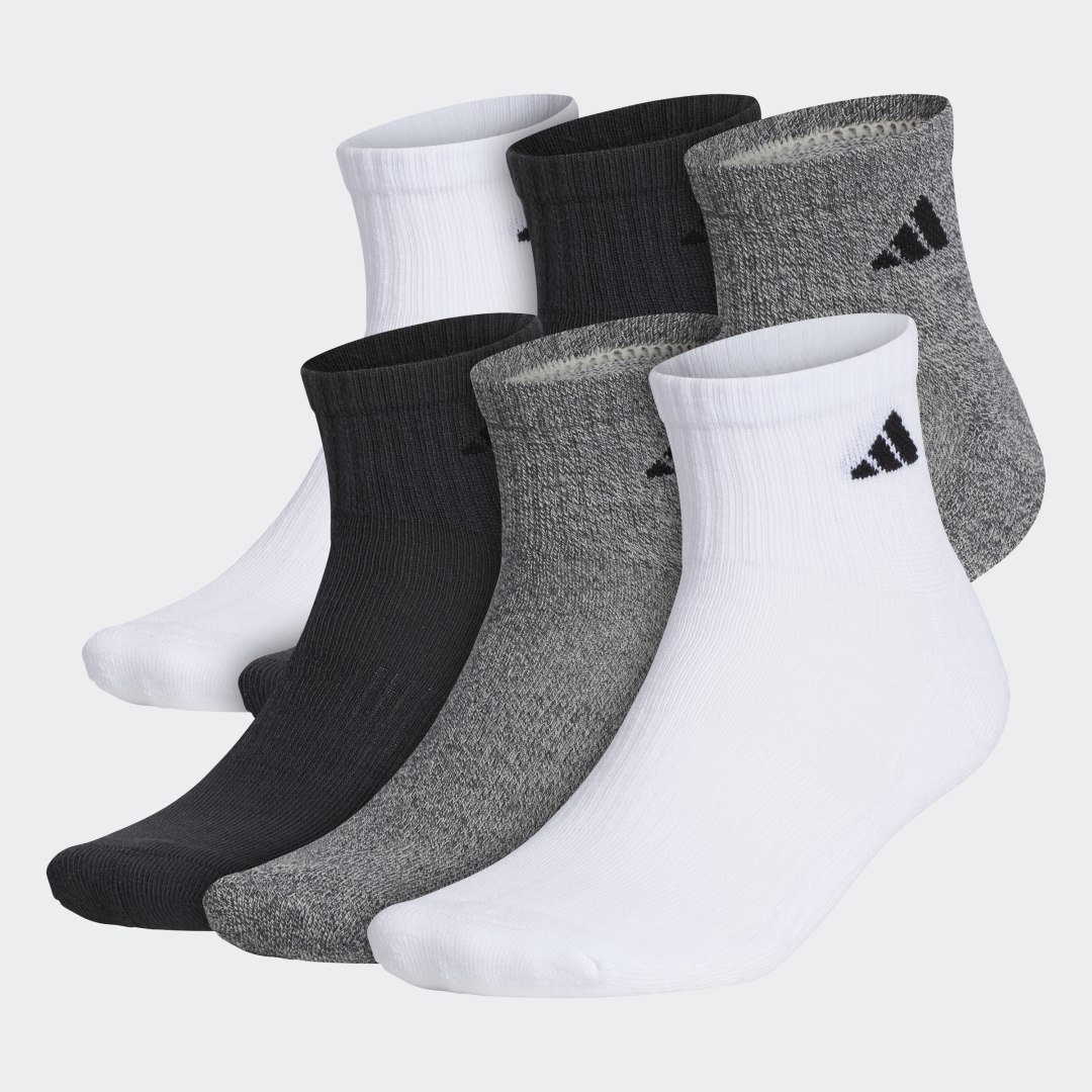 adidas Athletic Quarter Socks 6 Pairs Multicolor L