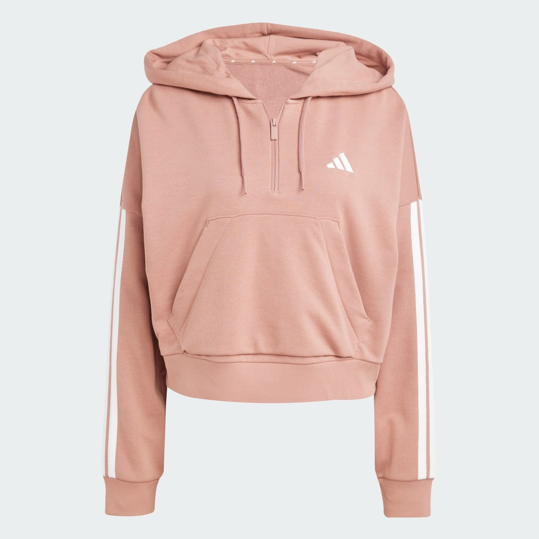 Adidas Essentials 3-Stripes French Terry Hoodie met Korte Rits