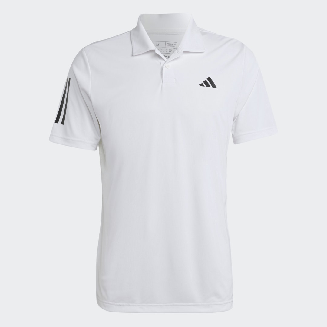 

adidas Playera Polo de Tenis Club 3 Franjas Hombre, Blanco