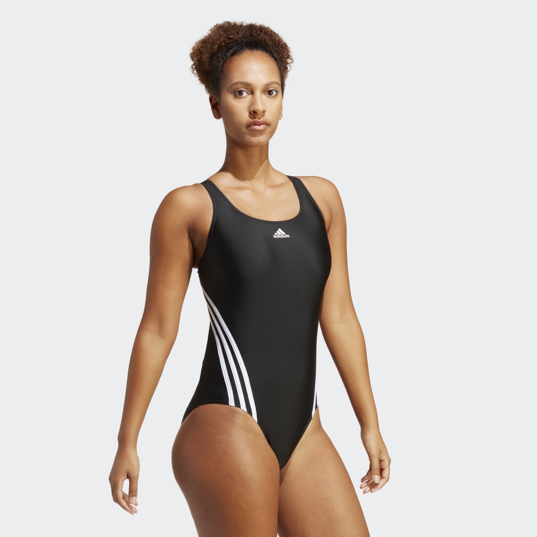 

adidas Traje de Natación Adidas 3 Franjas Mujer, Negro/blanco