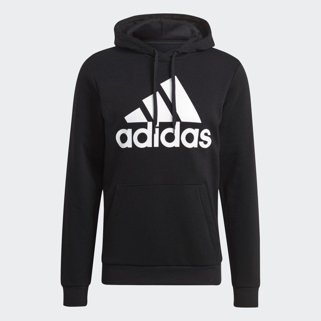 Image of adidas Essentials Fleece Big Logo Hoodie Black S - Men Lifestyle Sweatshirts & Hoodies