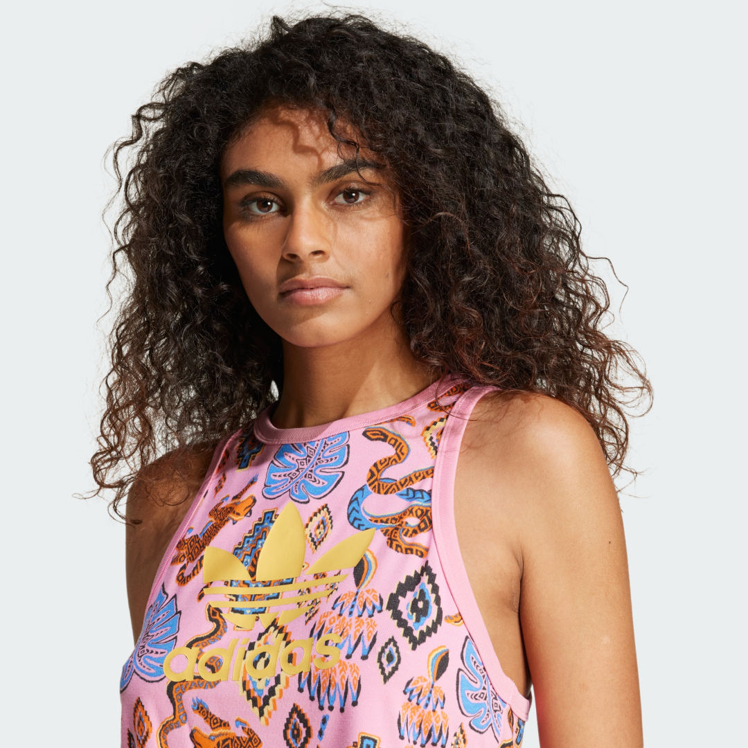 

Camiseta sin Mangas Trifolio adidas x FARM Rio Mujer, Rosa