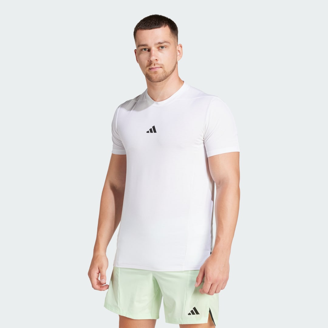 Image of adidas Designed for Training Workout Tee White S - Men Training Shirts