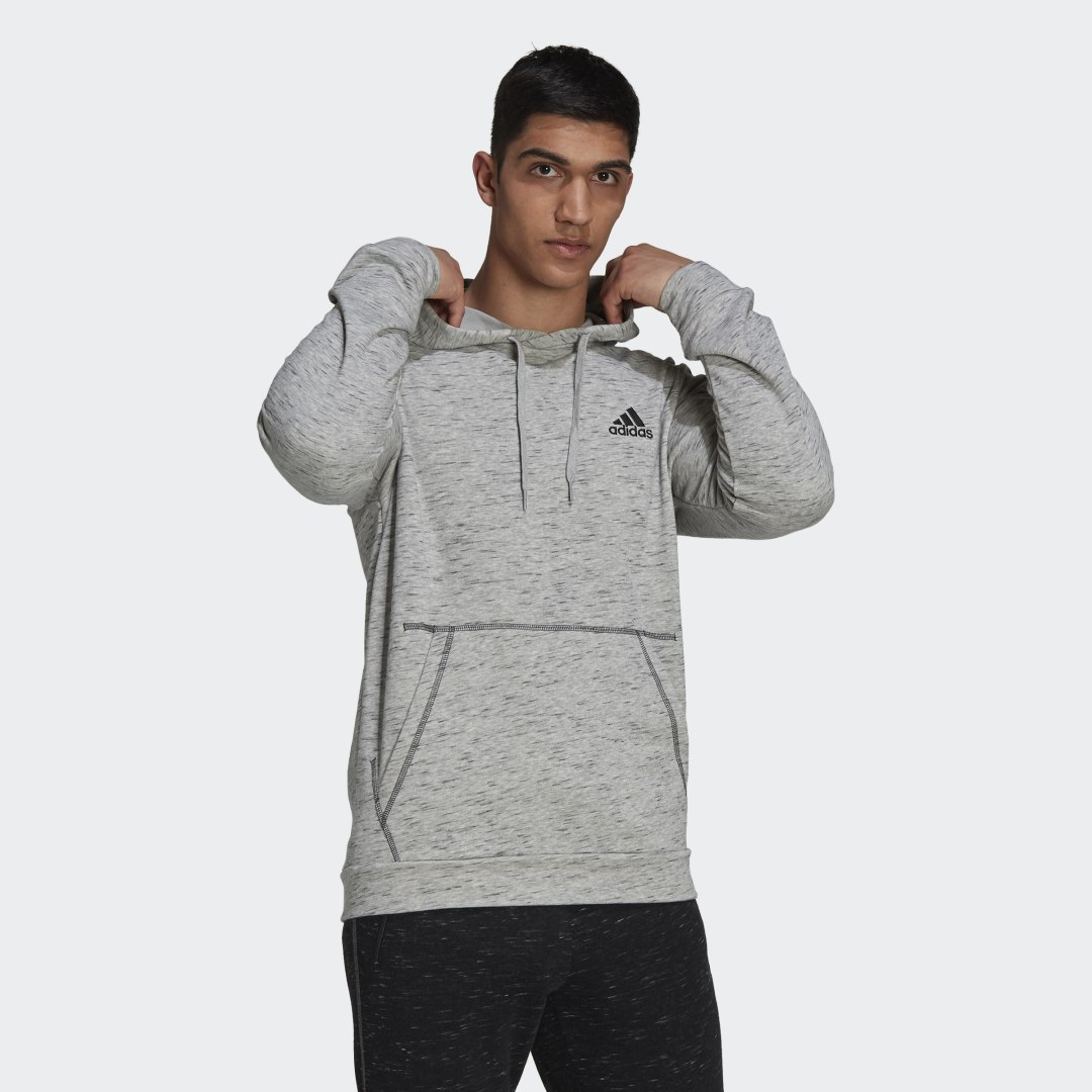 Essentials Mélange Embroidered Small Logo Hoodie