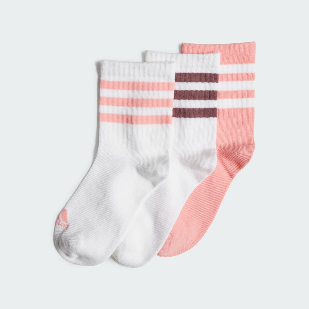 

adidas Calcetines BTS 3 Pares Calcetines BTS 3 Pares Niño  - Training US 8K-10K (niños L, Blanco / shadow fig / semi rosa spark