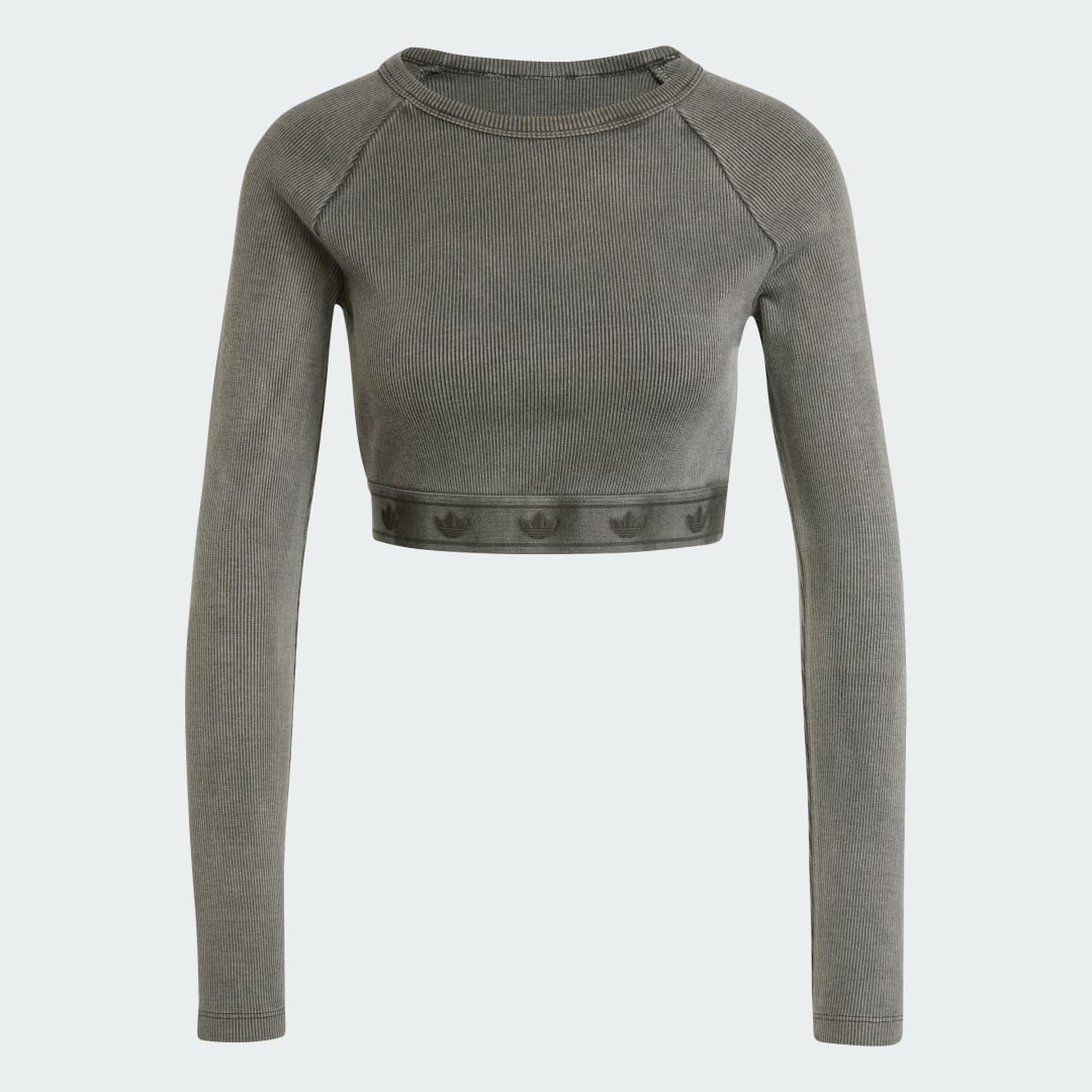 Adidas Ribbed Croptop met Lange Mouwen