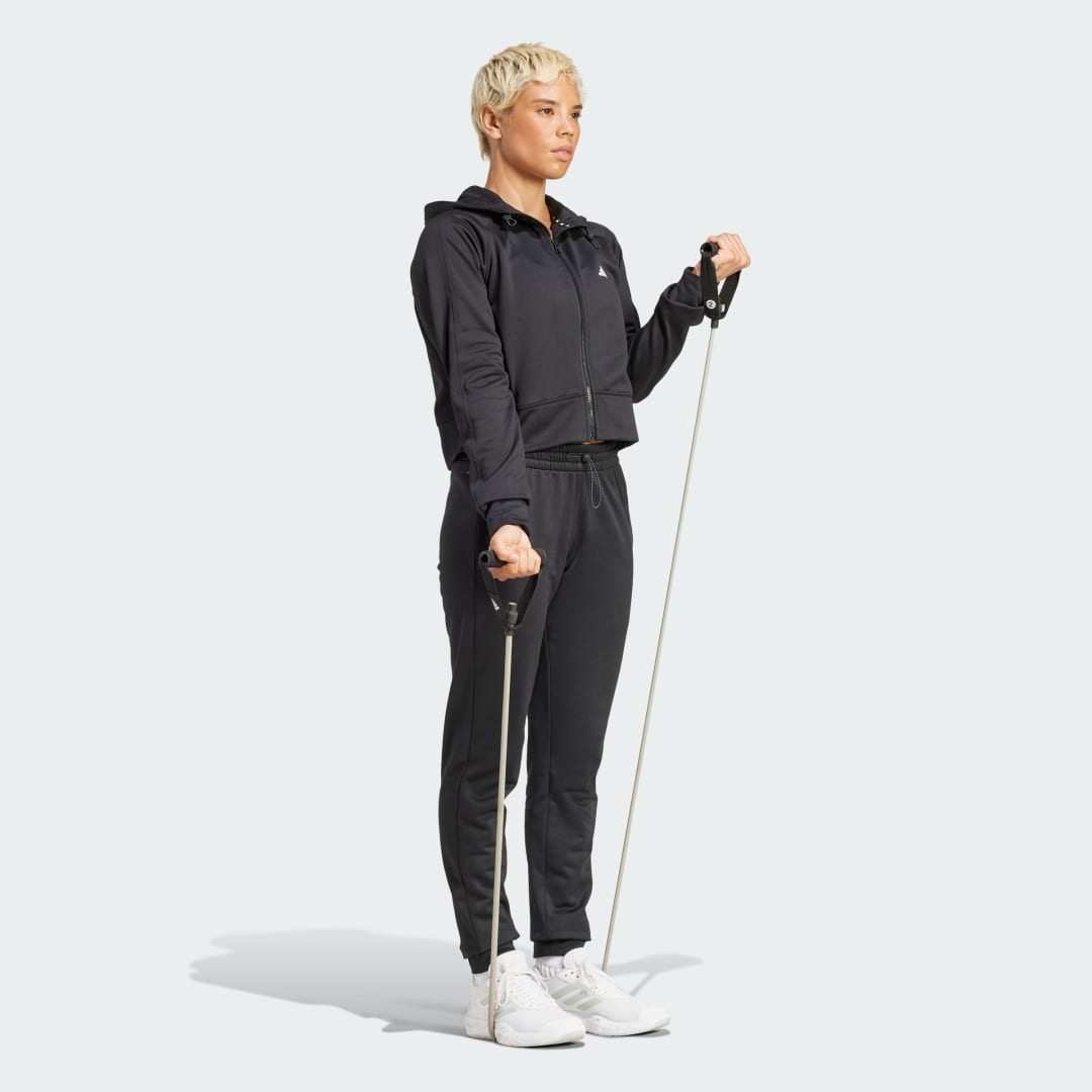 Adidas AEROREADY Game and Go Fleece Ritsjack met Capuchon