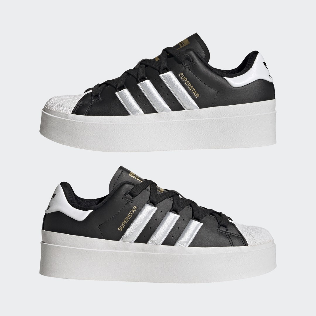 

adidas Tenis Superstar Bonega Unisex, Negro/blanco/oro gris