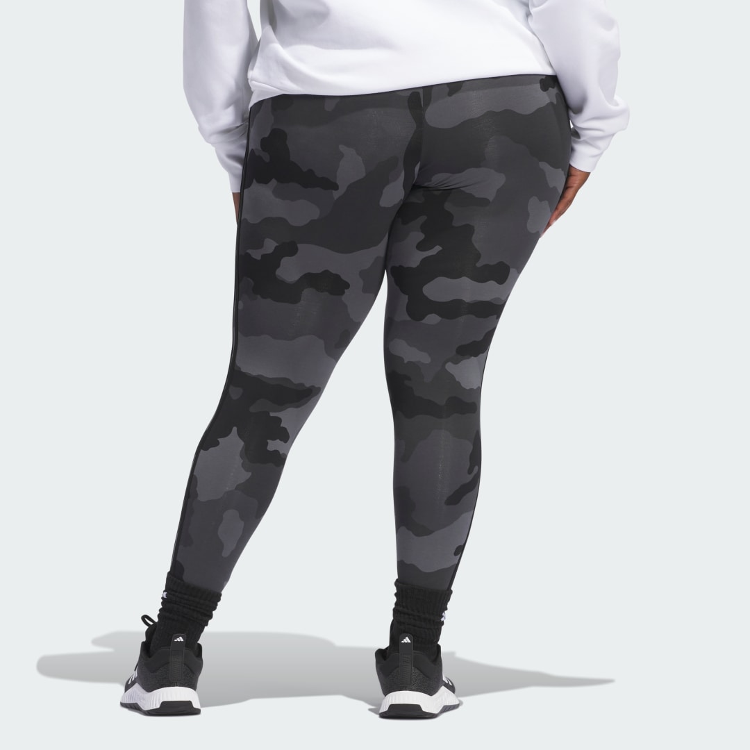 Adidas Essentials 3-Stripes Camo Print 7 8 Length Leggings (Plus Size)