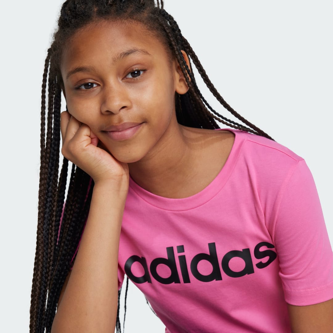 Adidas Essentials Linear Logo Katoenen Slim-Fit T-shirt