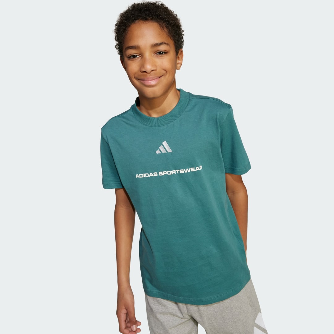 Adidas Boys Slogan T-shirt van Enkele Jersey Kids