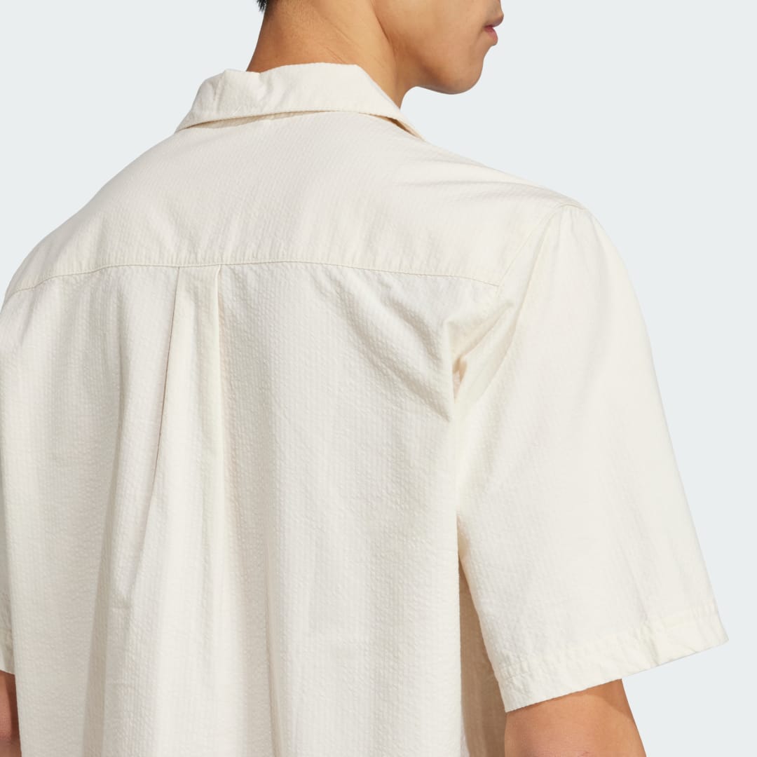Adidas Essentials Seersucker Overhemd met Korte Mouwen