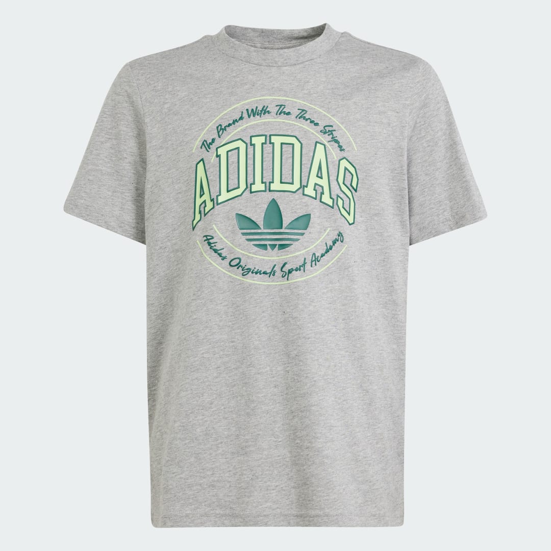 Adidas Originals Varsity T-shirt T-shirts Kids medium grey heather green maat: 164 beschikbare maaten:140 164 176