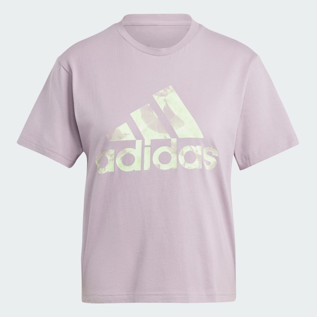 

adidas Camiseta Floral Logo Grande Estampada Mujer