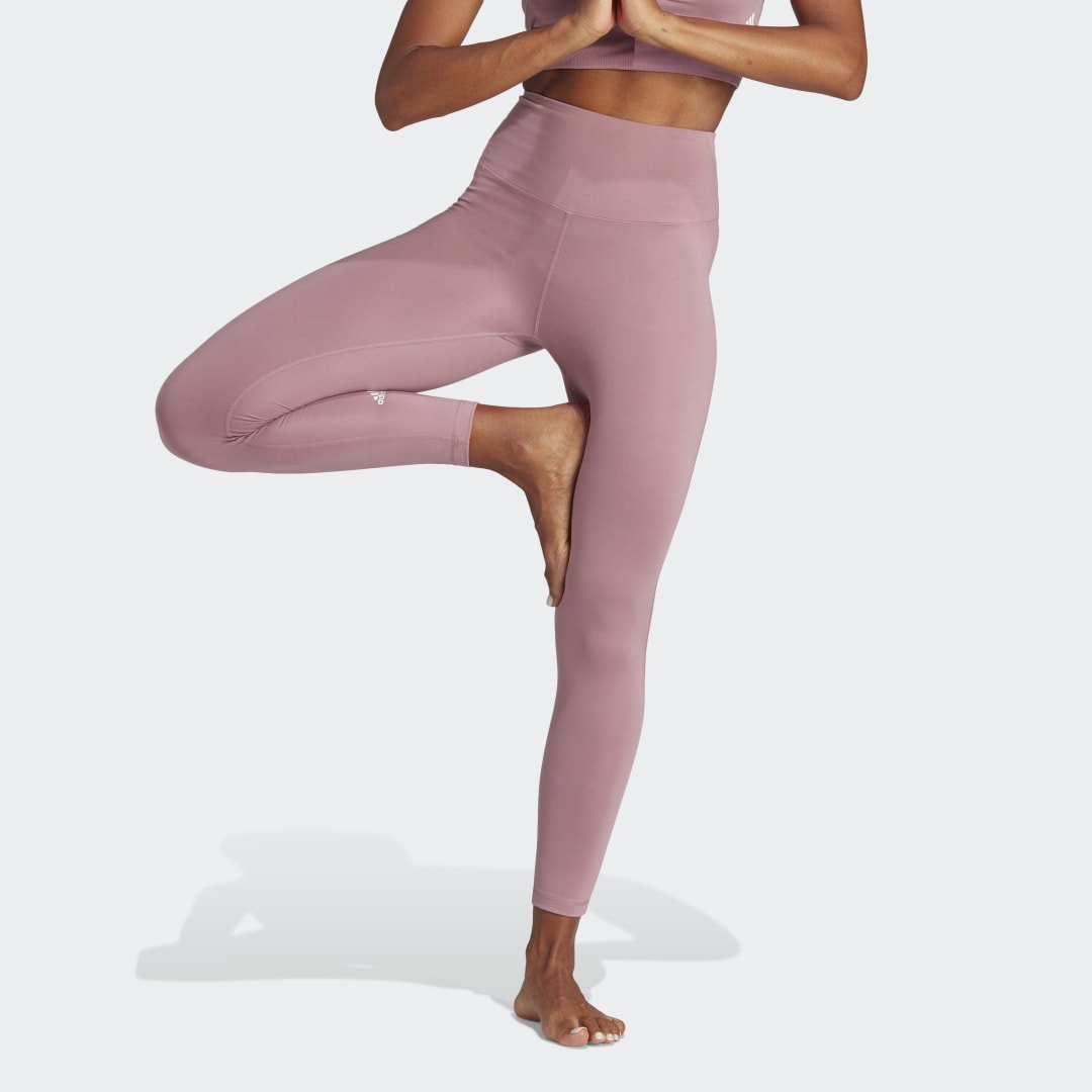 Image of adidas Yoga Essentials High-Waisted Leggings Wonder Orchid XL - Women Training Tights