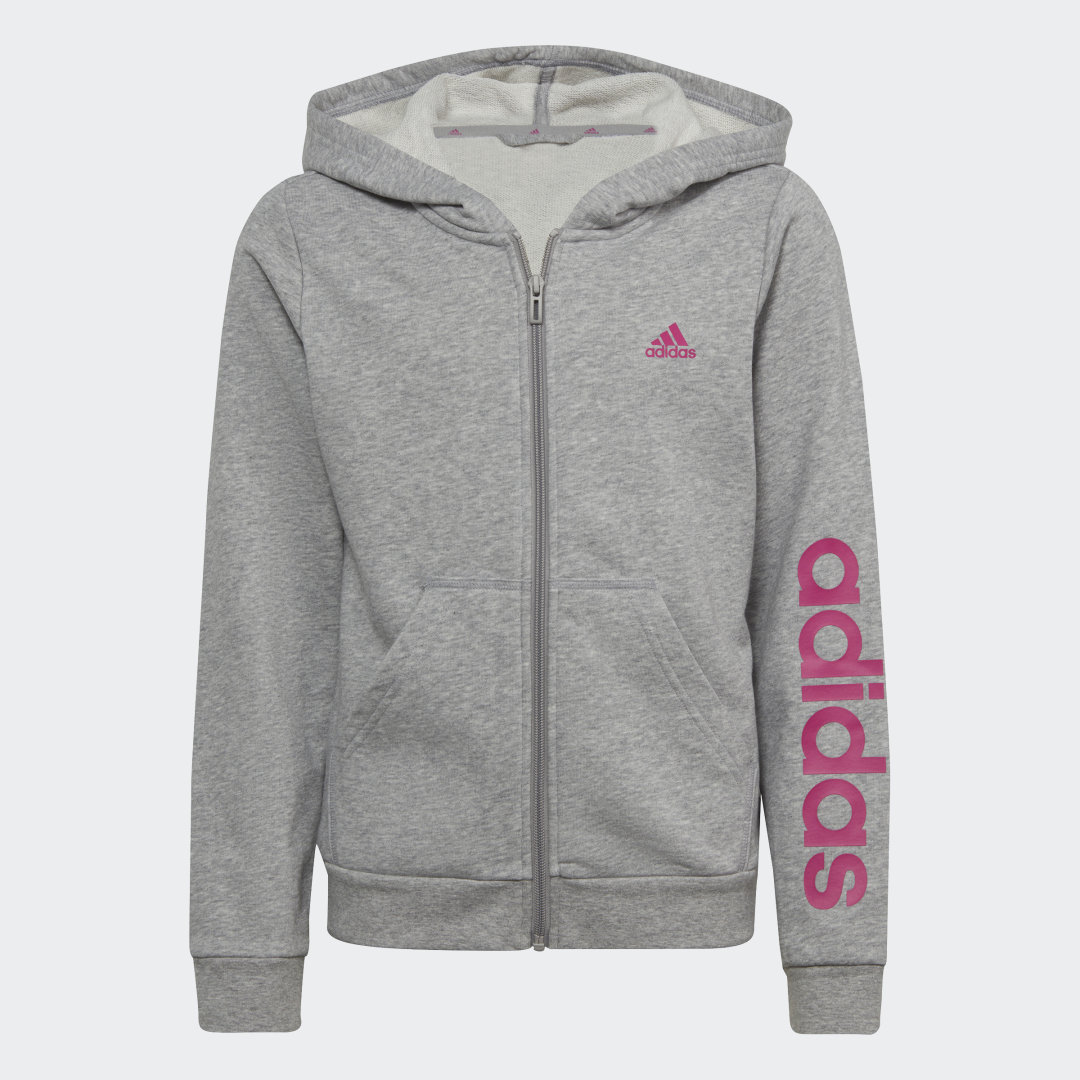 

adidas Buzo con Capucha Essentials Linear Logo Cierre Frontal Niño, Gris